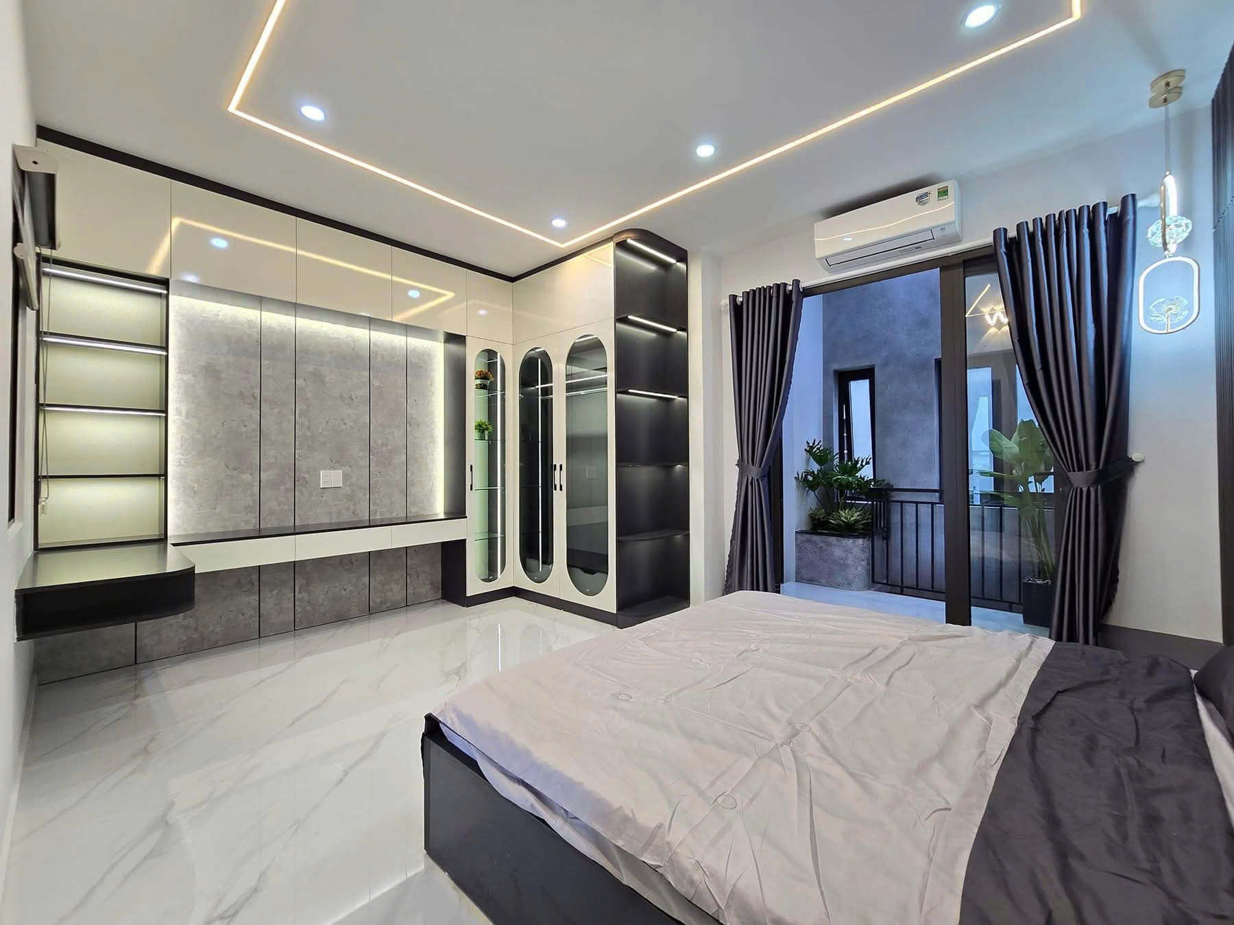 phòng ngủ ​​​​nhà phố 3 tầng 5x12m