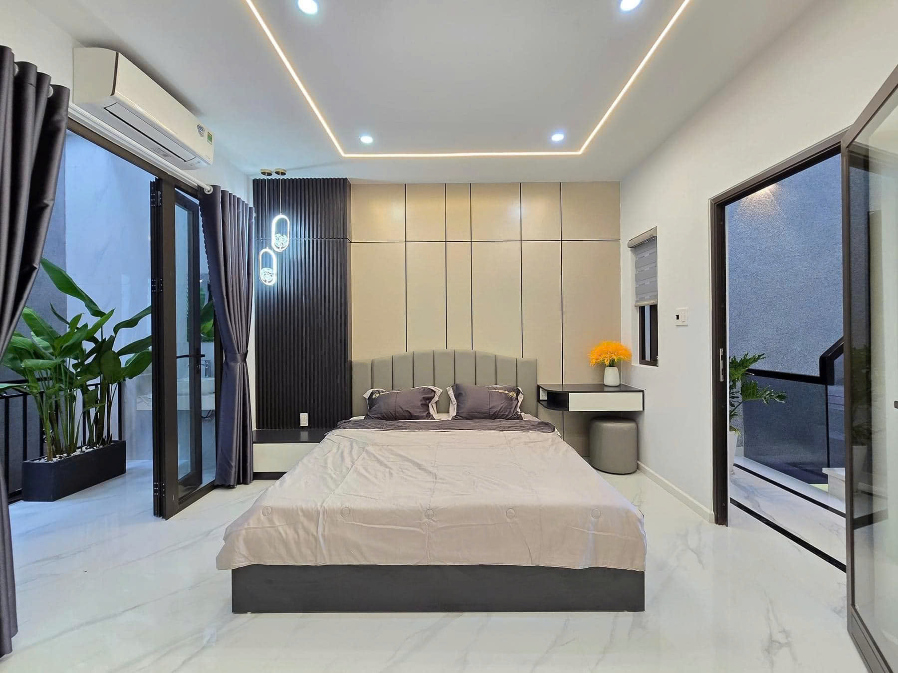 phòng ngủ ​​​​nhà phố 3 tầng 5x12m